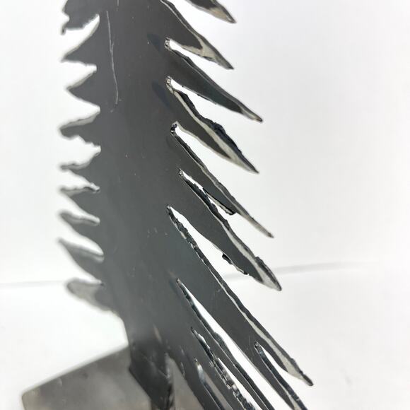Artisan Torch Cut Steel Christmas Tree Table Top - Picture 5 of 8